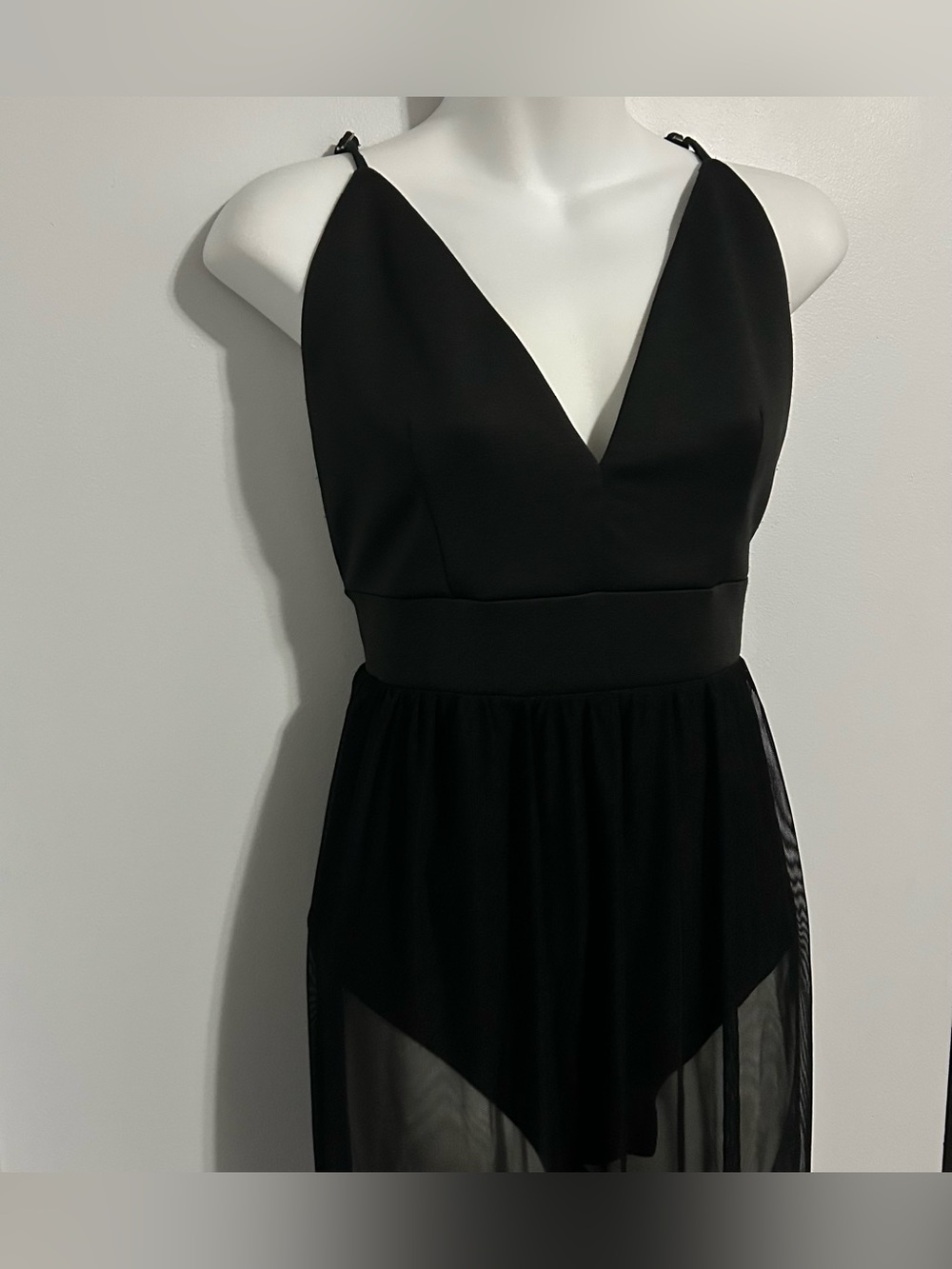 Sheer Skirt Bodysuit Slip Dress Ethereal Edgy Romance Gothic Elegance - Picture 5 of 8